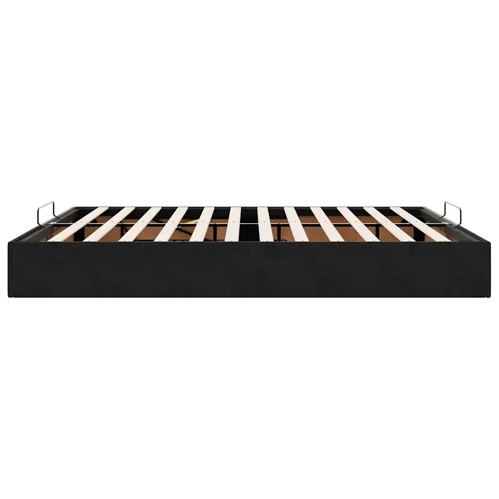 Struttura Letto Pouf senza Materasso Nero 160x200 cm in Velluto 3310975