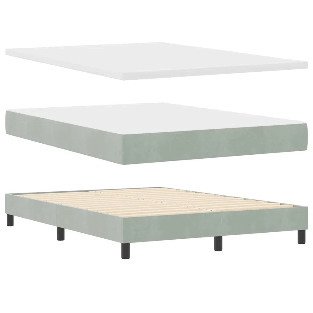 Letto a Sorgente LED con led Grigio chiaro 160 x 200 cm Velluto 3342596