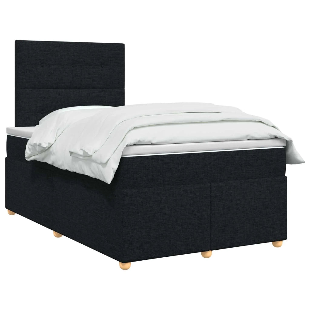 Letto box spring con materasso Nero 120 x 190 cm Tessuto 3453839