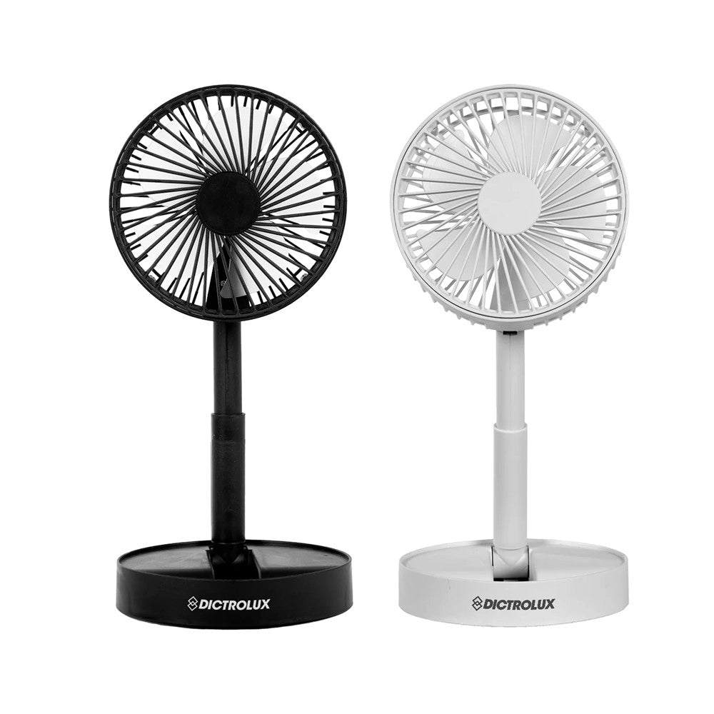 Trade Shop - Ventilatore Da Scrivania Pieghevole Ricaricabile Usb 5 Watt 3 Velocità Altezza Regolabile -