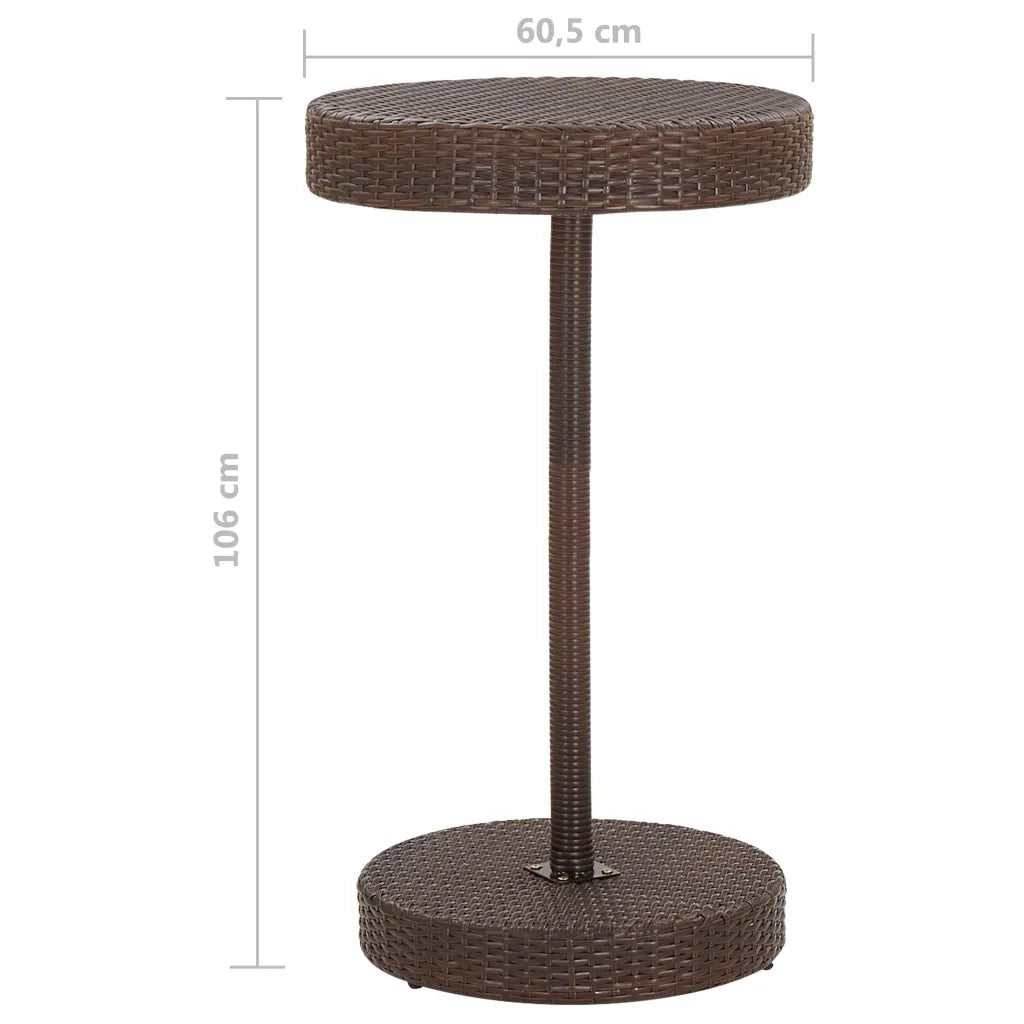 Set Bar da Giardino 3 pz | Set Salotto da Giardino con Cuscini Polyrattan Marrone