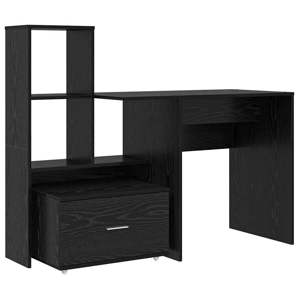 Scrivania | Tavolo da Ufficio Rovere Nero 131,5 x 50 x 106,5 cm Legno multistrato