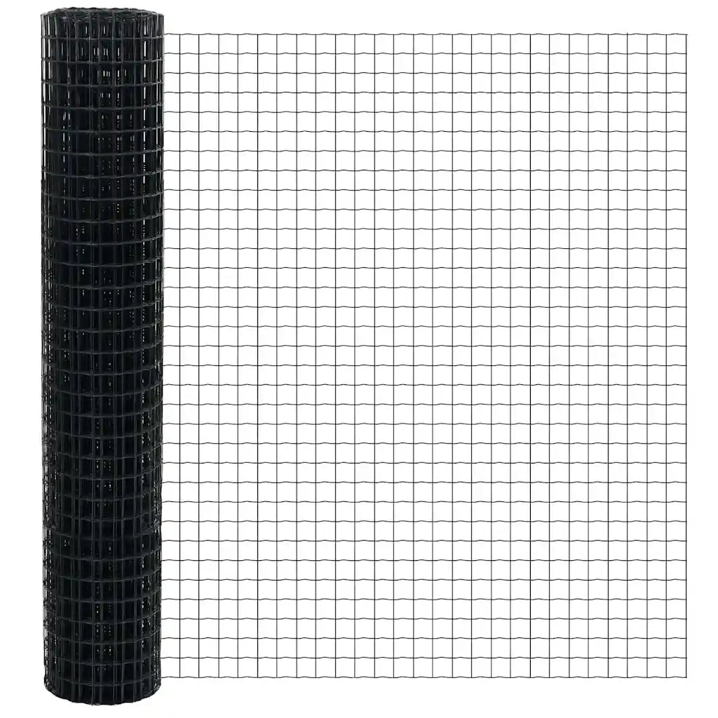 Recinzione con Posto Grigio 1,5 x 10 m Acciaio e PVC