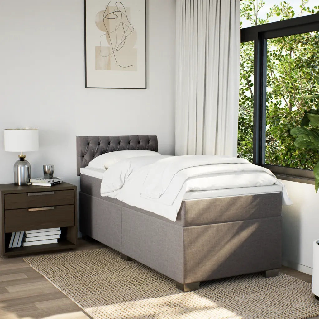 Giroletto a Molle con Materasso-Struttura Letto Tortora 80x200 cm inTessuto 825731