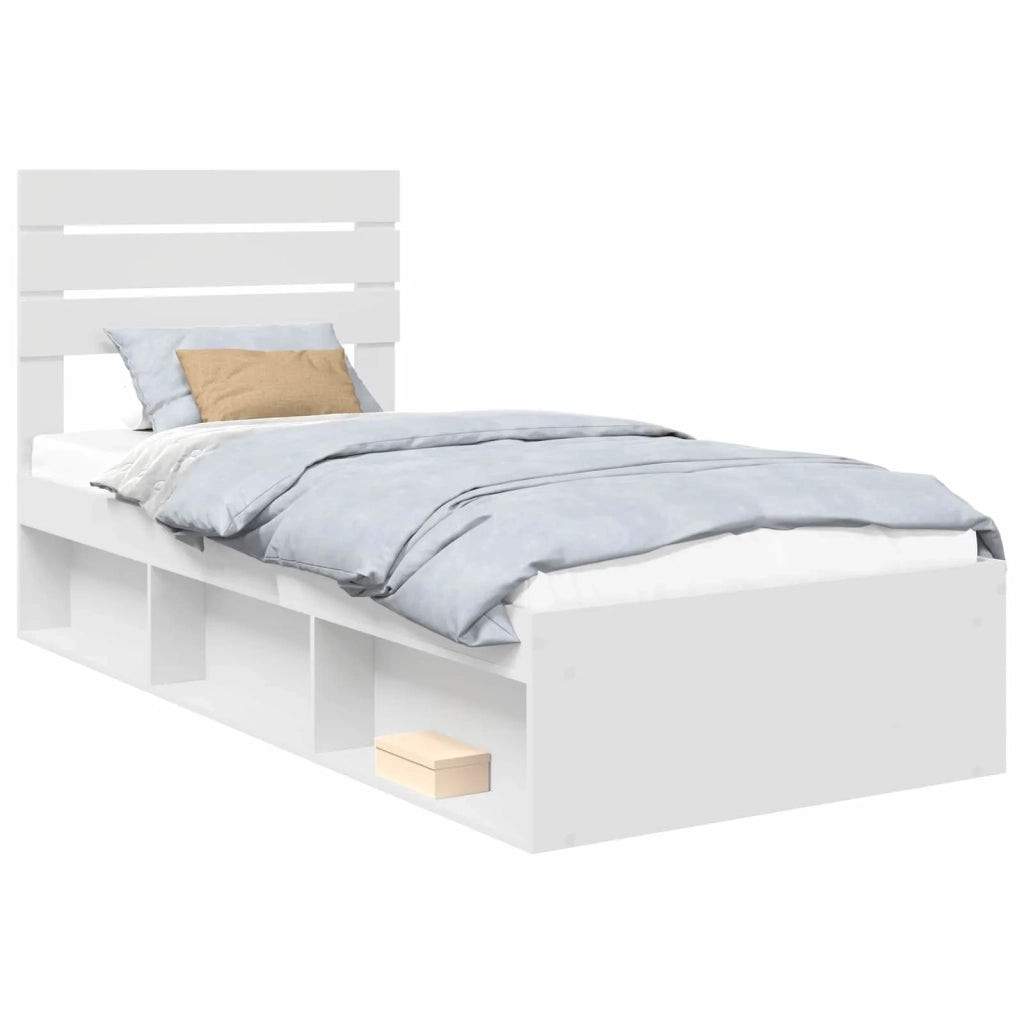 Struttura del letto-Giroletto-Rete del Letto Bianco 75 x 190 cm Pino massello 144261