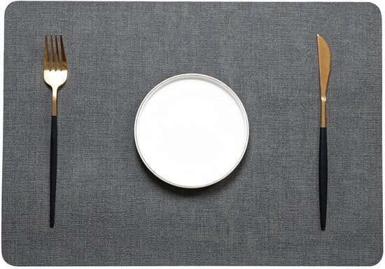 Set di 6 piastrelle di protezione per tavolo - Piastrella quadrata in tessuto - Resistente al calore - Impermeabile, resistente all'olio, antiscivolo - 43x30cm - Adatto per interni ed esterni