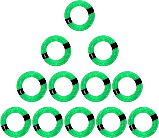 Cavo di taglio universale in nylon 2 mm x 64 m per cesoie - Set di 12 rotanti di riserva a forma triangolare - Adatto per cesoie per erba