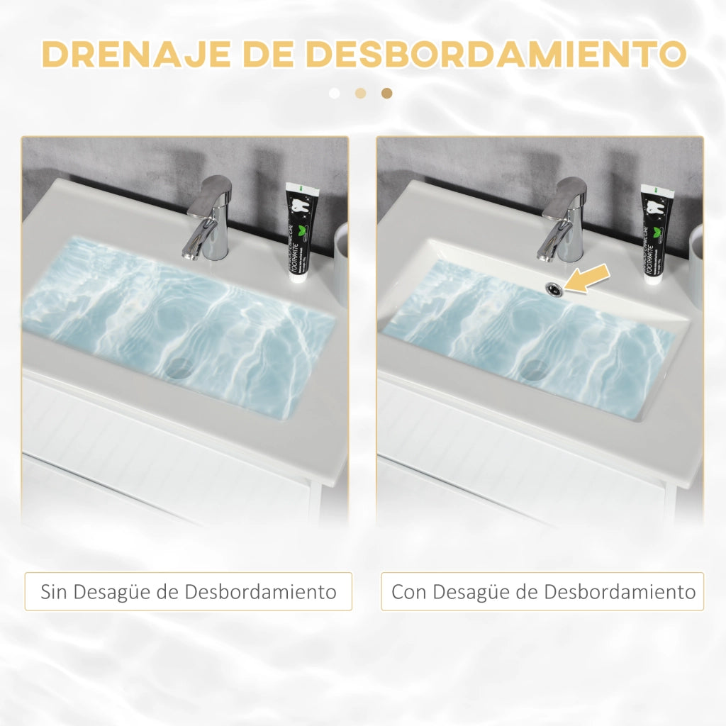 Mobile Bagno con Lavabo ¨C zephmum ¨C 61x37x88 Bianco