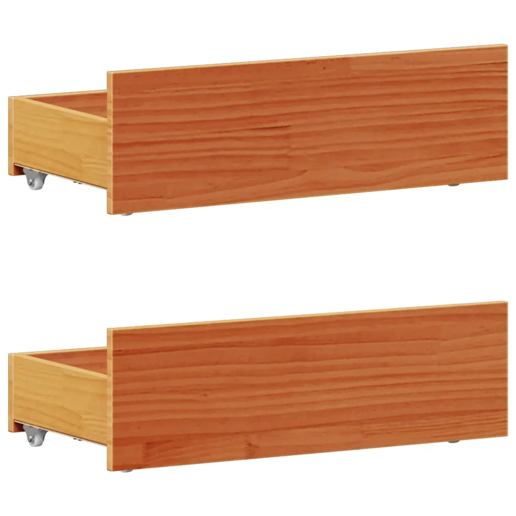 Giroletto senza Materasso con Testiera-Struttura Letto Marrone Cera 90x190 Pino