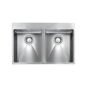 CM 012048XCSSP Serie Filoraggiato Mix 3'' Lavello Acciaio inox satinato da incasso Slim 2 Vasche 77X50cm