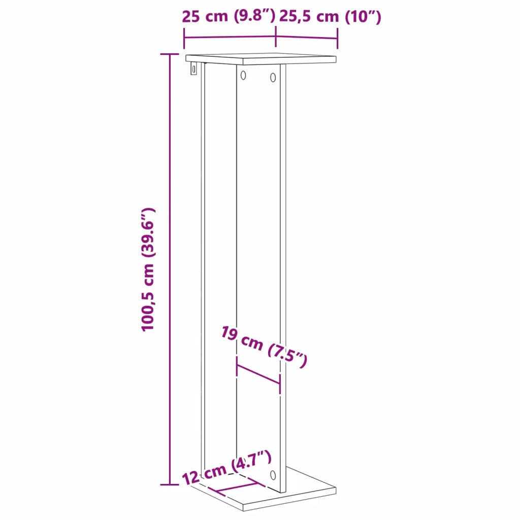Supporto per piante | Sostegno per piante Rovere Sonoma 25 x 25,5 x 100,5 cm