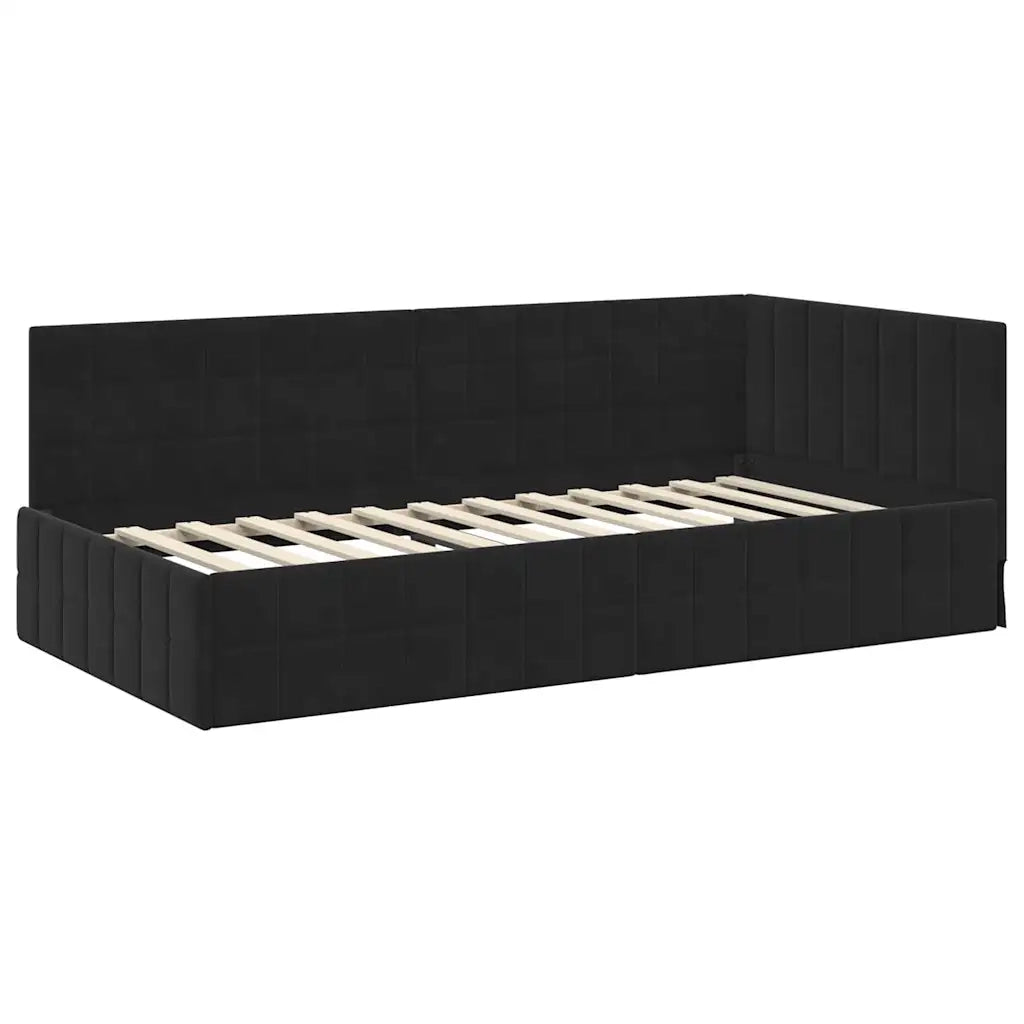 Struttura Letto Angolare con Materasso 2 pcs Nero Velluto 3393953