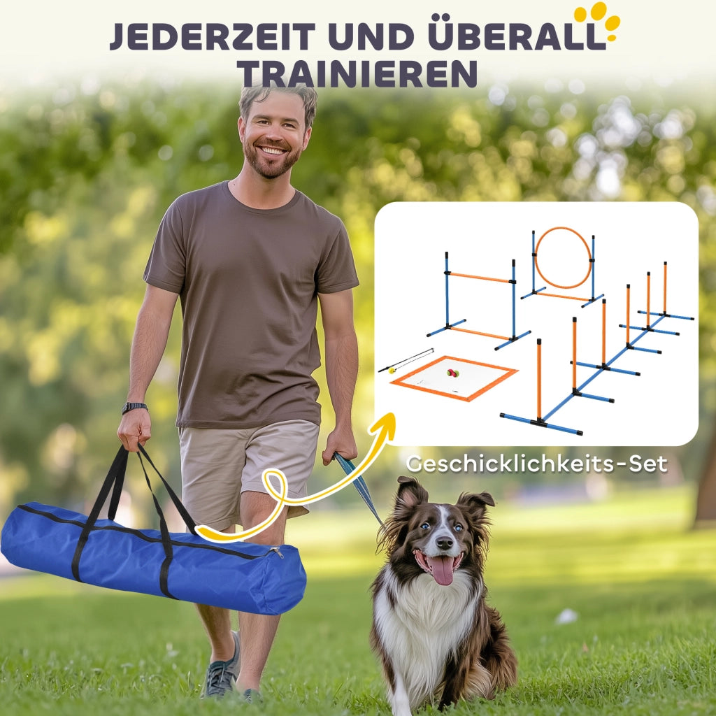 Set Agility per Cani 7 Pezzi ¨C Xylo ¨C Ostacoli Training Addestramento