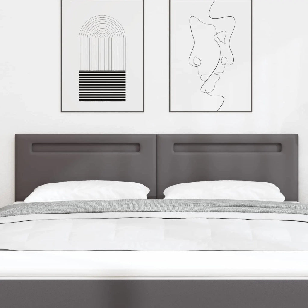 Testiera LED Grigio 180 cm Pelle Sintetica 42007311