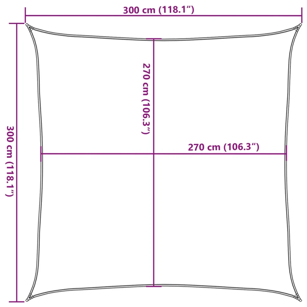 Vela Parasole 160 g/m² Verde Chiaro 3x3 m in HDPE 311274