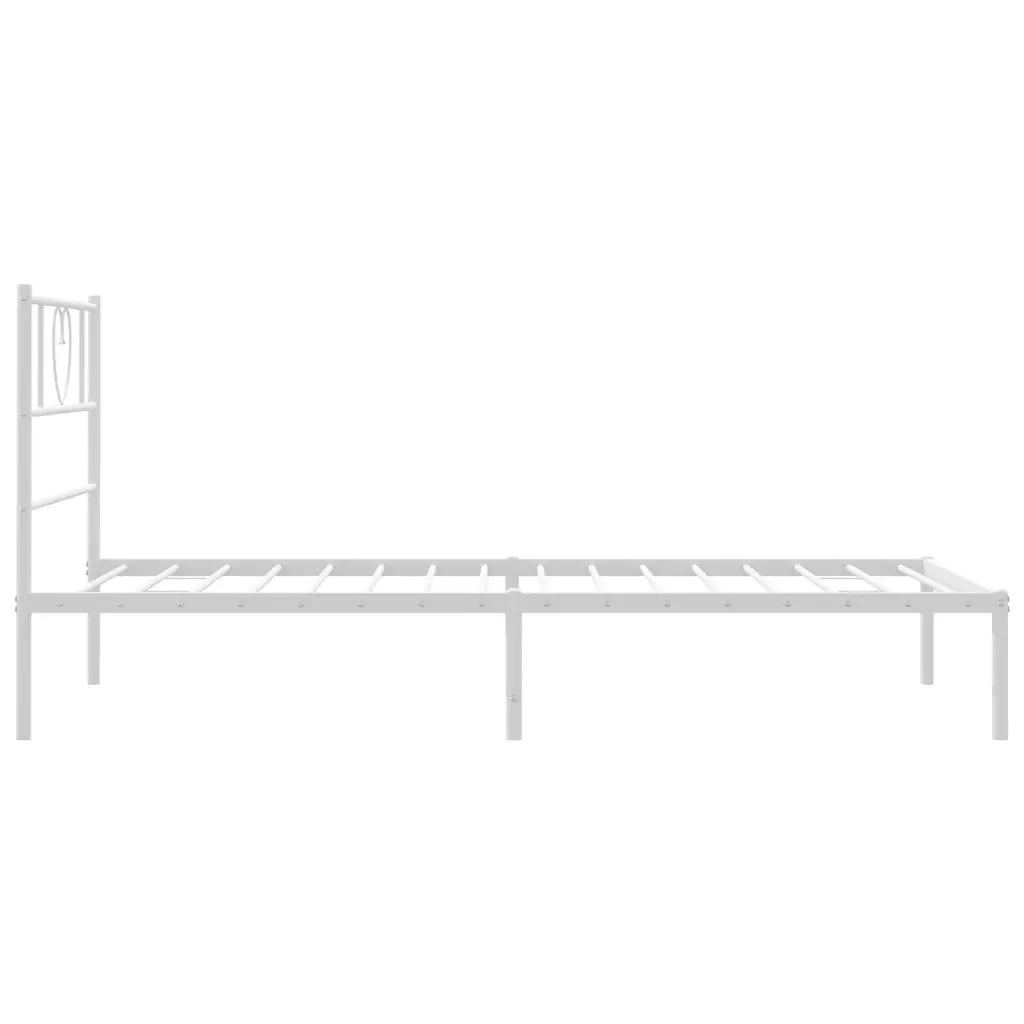 Giroletto con Testiera Metallo Bianco 90x200 cm 355505