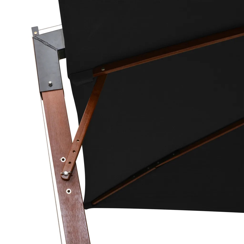 Ombrellone a Sbalzo Nero 3x3 m Palo in Abete Massello 313778