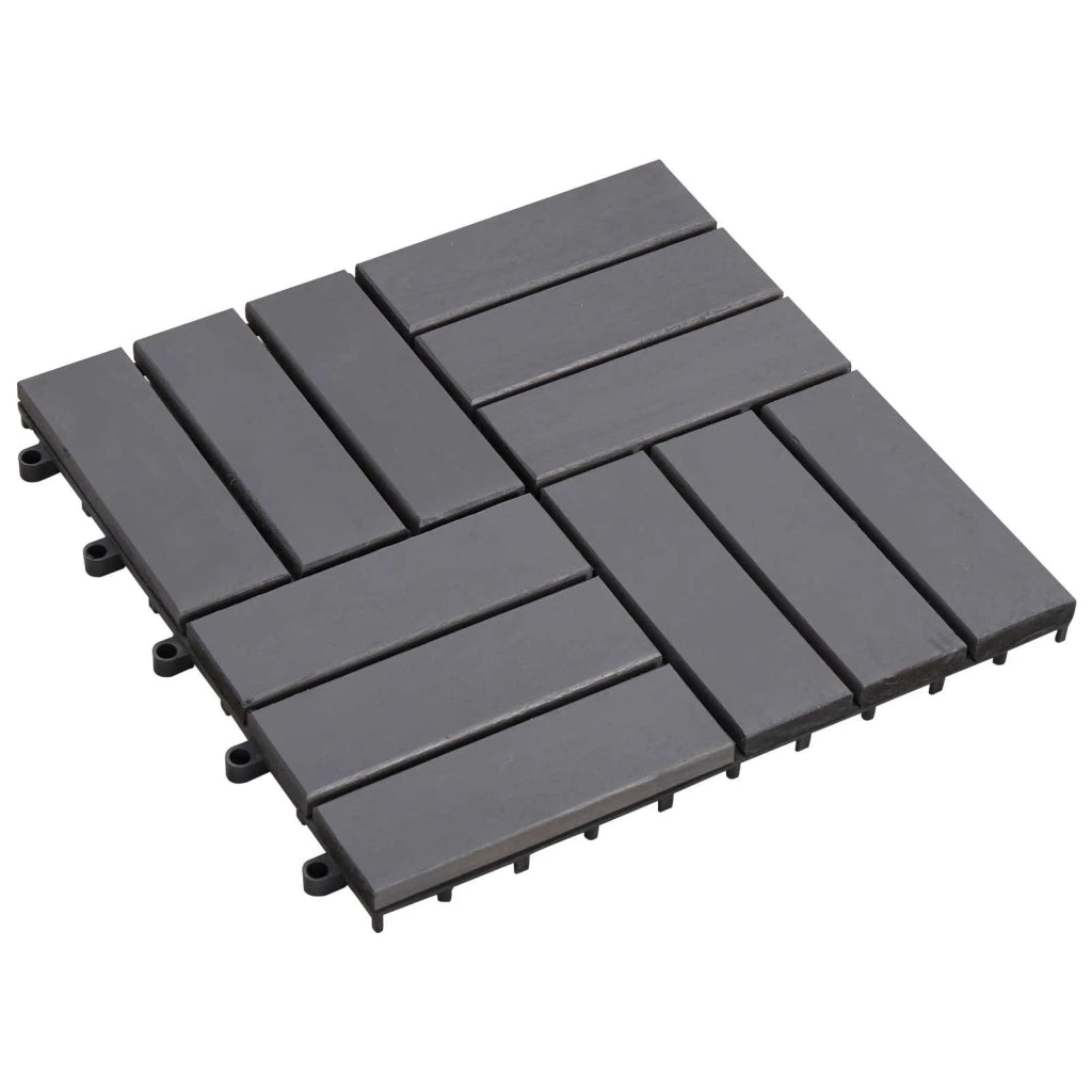 Piastrella per Decking 20 pcs Grigio 30 x 30 cm Legno di Acacia 3444847