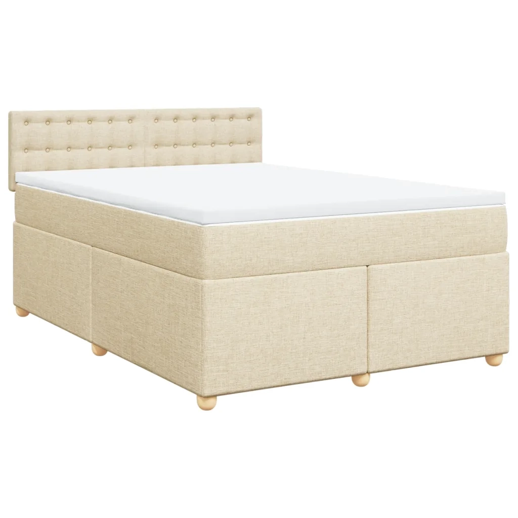 Giroletto a Molle con Materasso Crema 140x200 cm in Tessuto 3286722