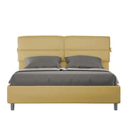 BS COM Letto matrimoniale senza rete imbottito 160x200 microfibra ocra