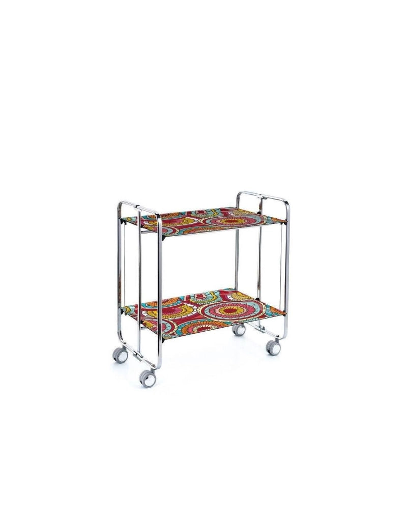 Carrello da cucina pieghevole cromato con ruote BAUHAUS 2 ripiani