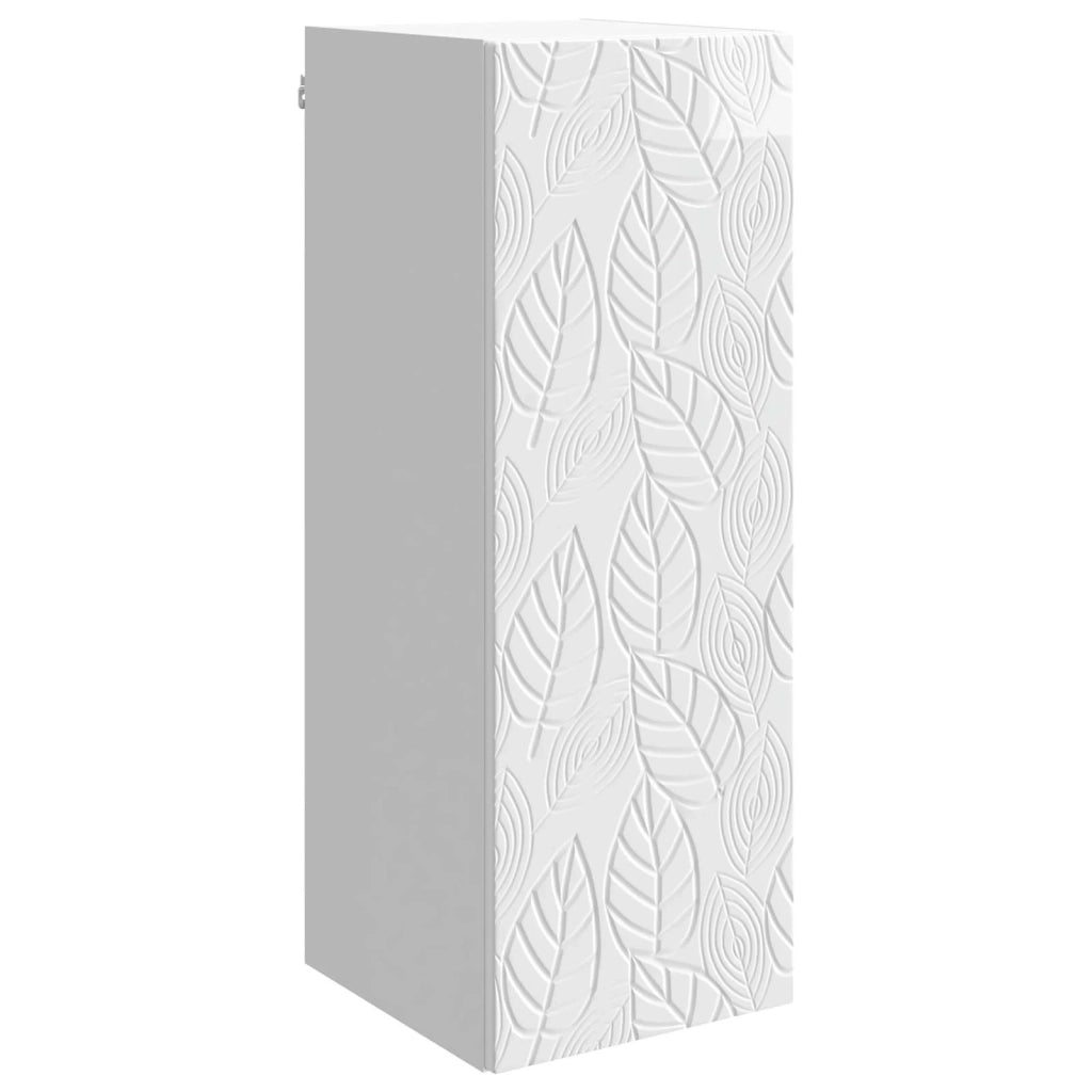 Mobiletto a muro Bianco Lucido 33 x 34,5 x 90 cm 898759