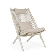 Set di 2 Poltrone Lounge da Esterno con Cuscini in Alluminio e Corde - ISOLDE