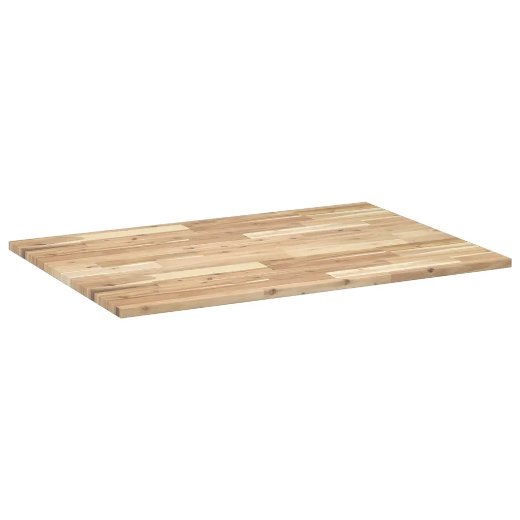 Piano Tavolo | Superficie Tavolo | Piano Scrivania Non Trattato 80x70x2cm Legno Massello di Acacia