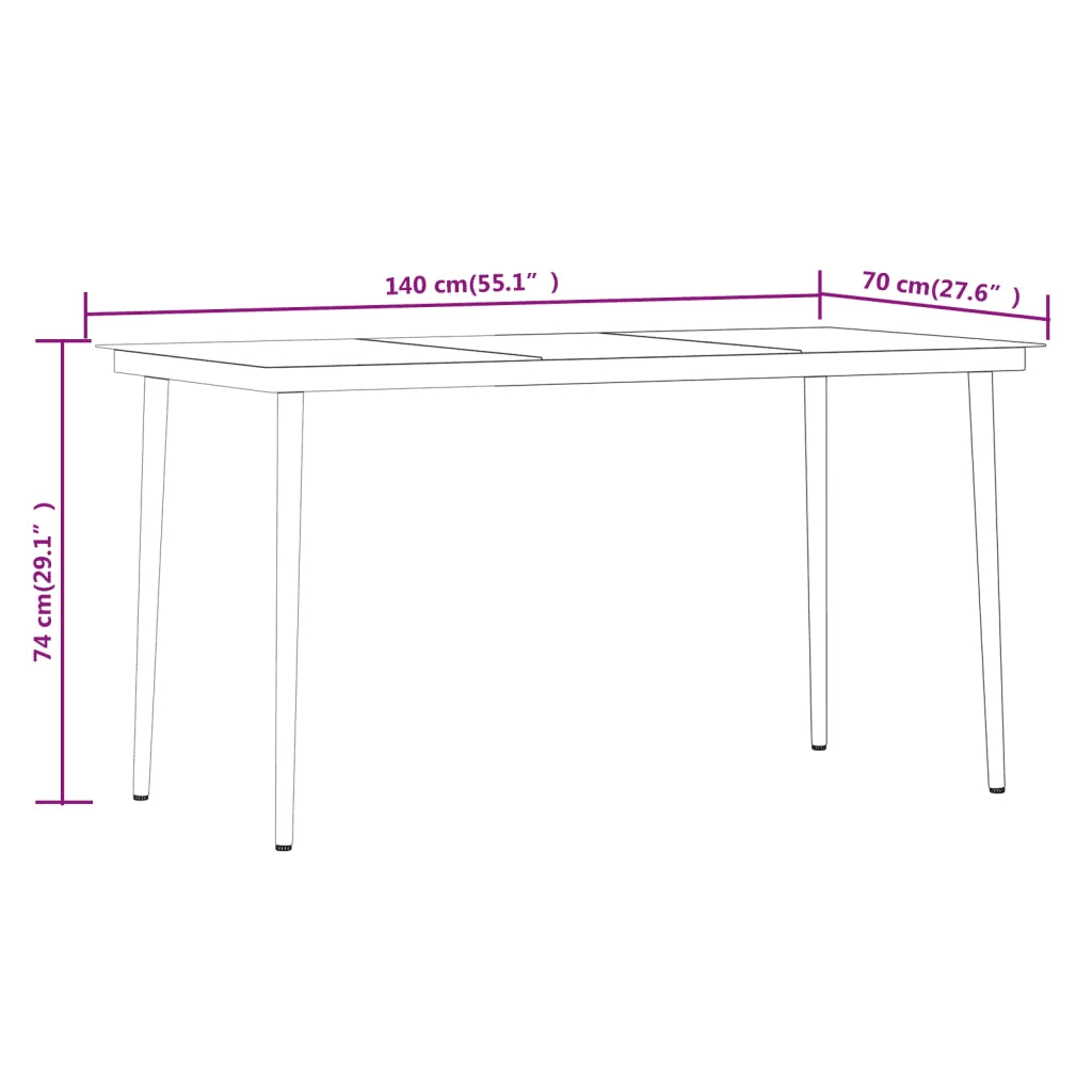 Set da Pranzo da Giardino 7 pz con Cuscini Beige 3099458