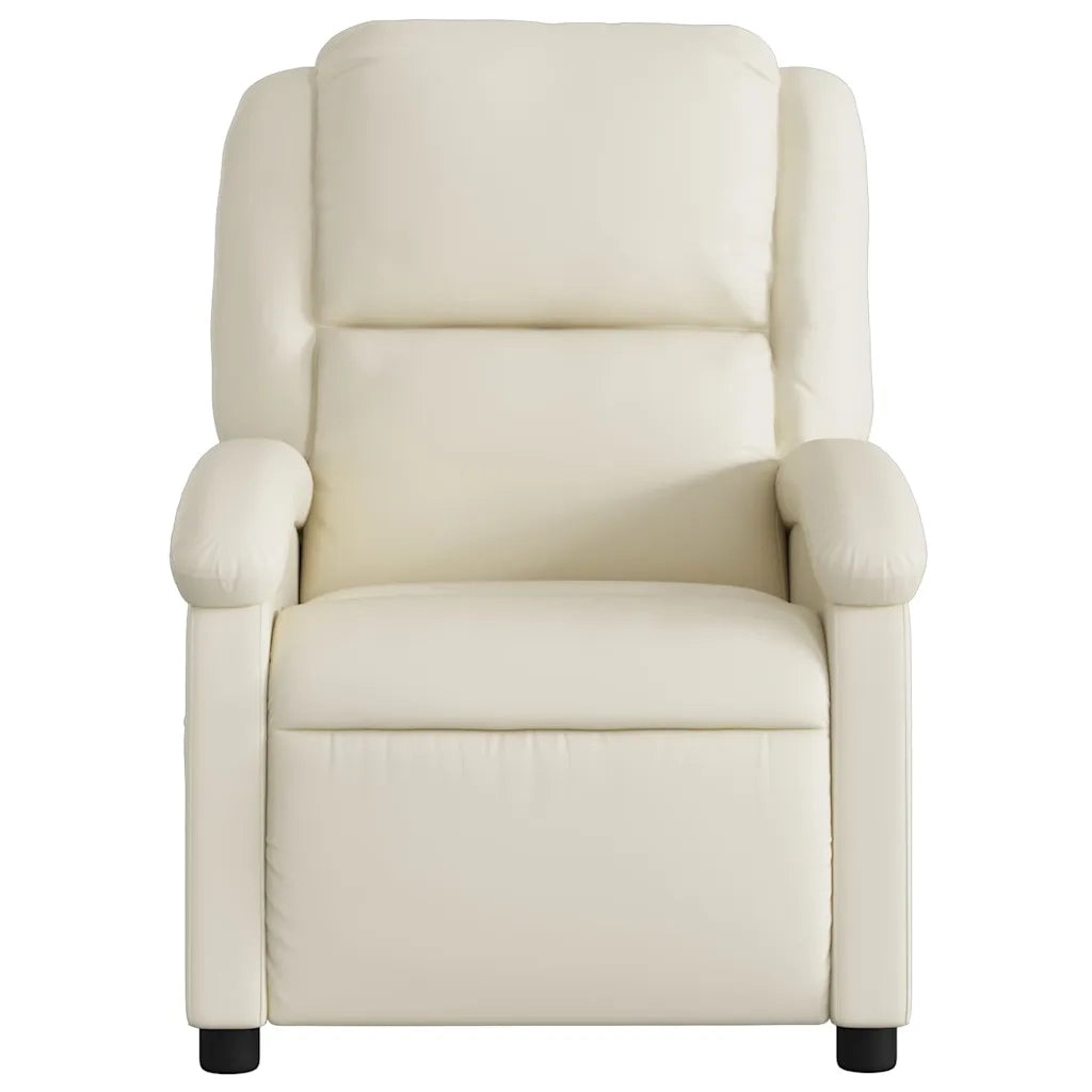 Poltrona | Sedia Relax Reclinabile Elettrica Crema in Similpelle