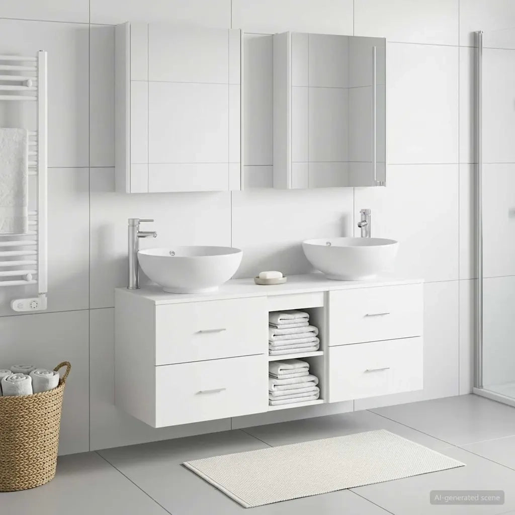 Set di mobili per il bagno 5 pcs Bianco 3406967