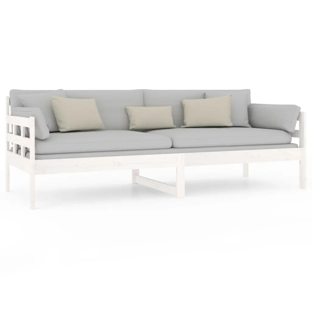 Letto singolo | Letto per adulti | Dormeuse Bianca in Legno Massello di Pino 80x200 cm