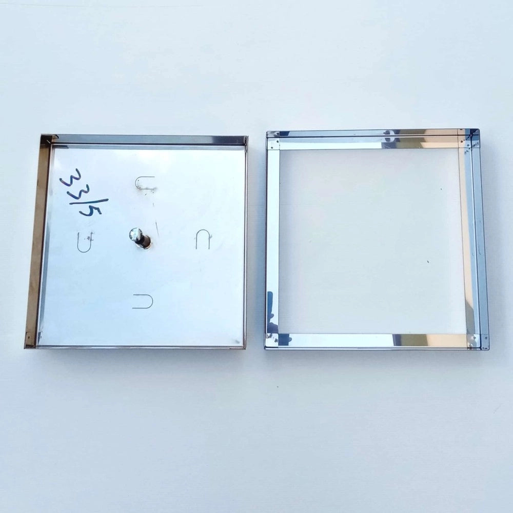 Sigillo 230 x 230 x h 80mm chiusino di acciaio inox leggero da riempimento