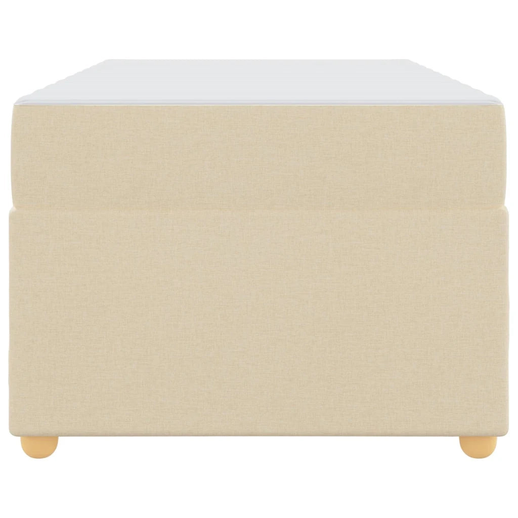 Struttura del letto con materasso Crema 90 x 190 cm Tessuto