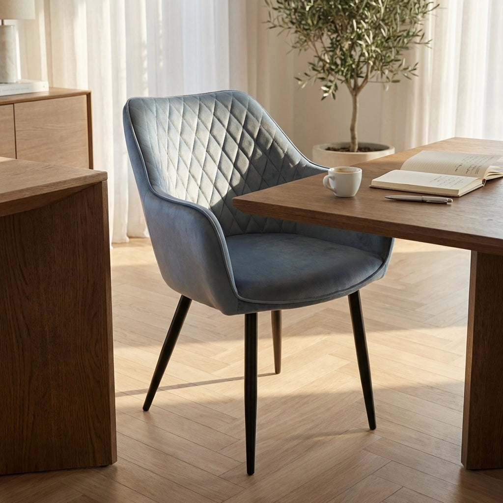 Poltrona per Sala da Pranzo in Velluto Metallo cm 48x62x83 - CALLIOPE