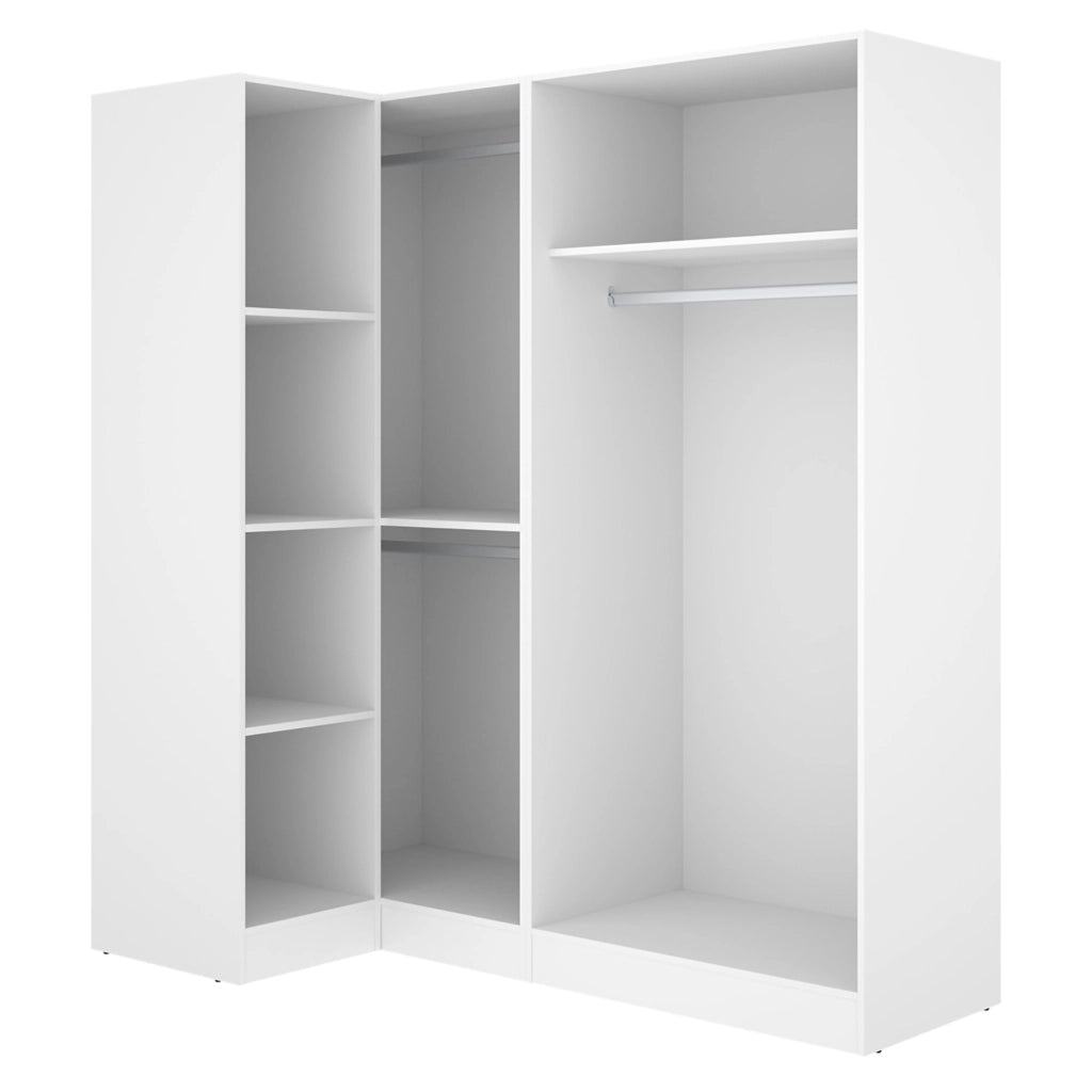 Armadio Camera da Letto Woodbury, Guardaroba Grande Modulabile, 91x184h cm Bianco