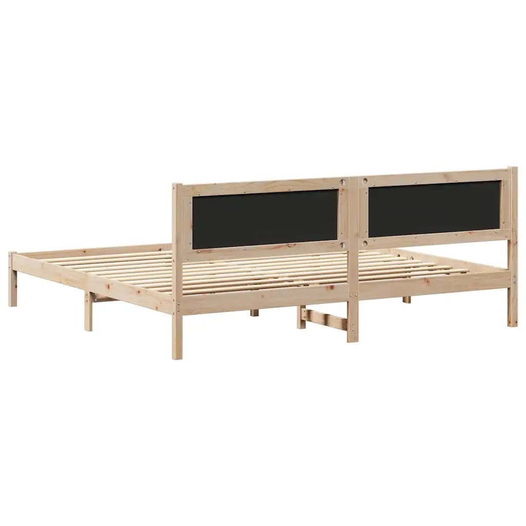 Struttura del letto-Giroletto Grigio chiaro 200 x 200 cm Pino massello 533766