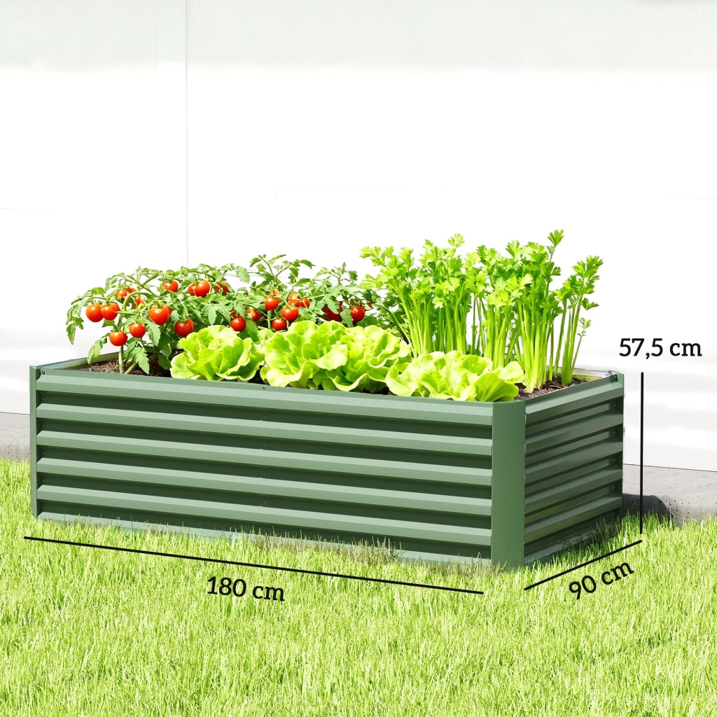 Fioriera rialzata in acciaio galvanizzato ¨C Xylo ¨C 180x90x57,5 cm verde chiaro