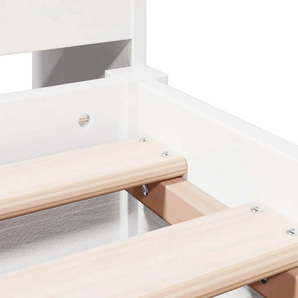 Letto Libreria senza Materasso Bianco 150x200 cm Legno di Pino 3323024
