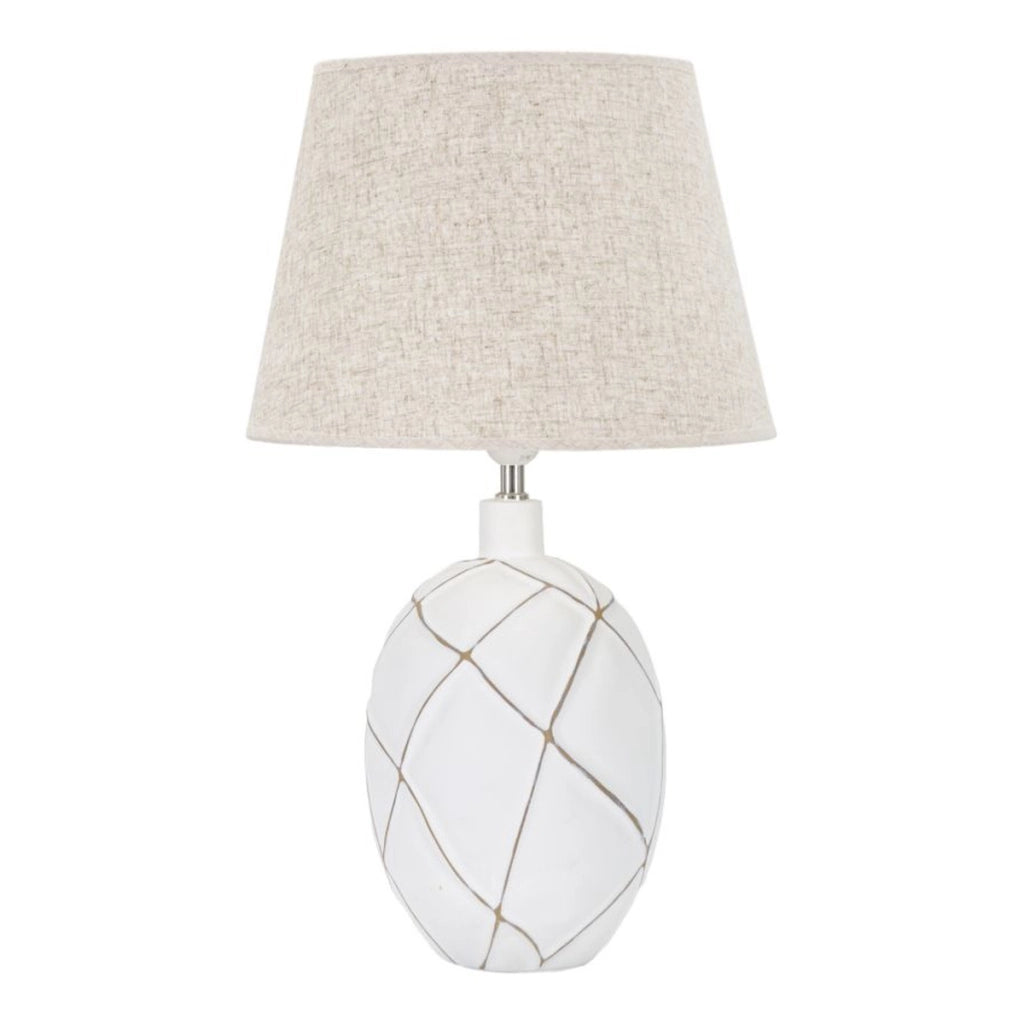 Lampada da Tavolo VKH168, Bianco, Poliresina, 35x35x60 cm