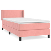Letto singolo | Letto per adulti | Giroletto a Molle con Materasso Rosa 80x200 cm in Velluto