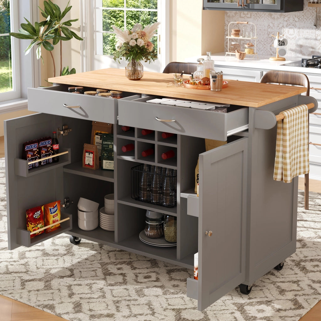 Tavolo da Pranzo Multifunzionale con Vano Contenitore ¨C MINIMAL ¨C Effetto Legno Grigio 102x45x92cm