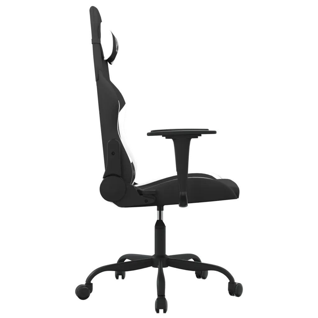 Sedia da Gaming Nero e Bianco in Tessuto 345477