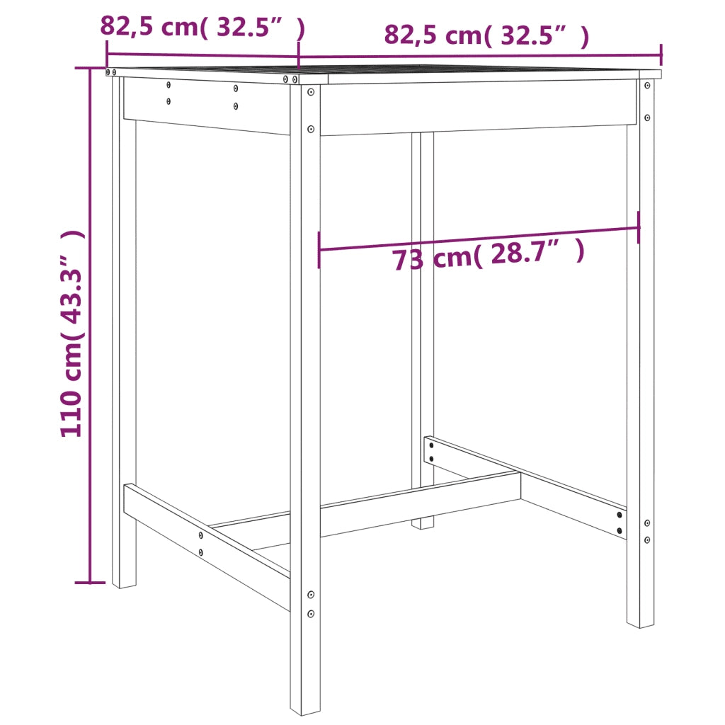 Set da Bar da Giardino 5 pz in Legno Massello di Douglas 3157744