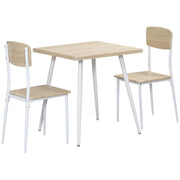 Set tavolo pranzo quadrato 2 sedie ¨C Xylo ¨C MDF bianco telaio metallo 3 pezzi