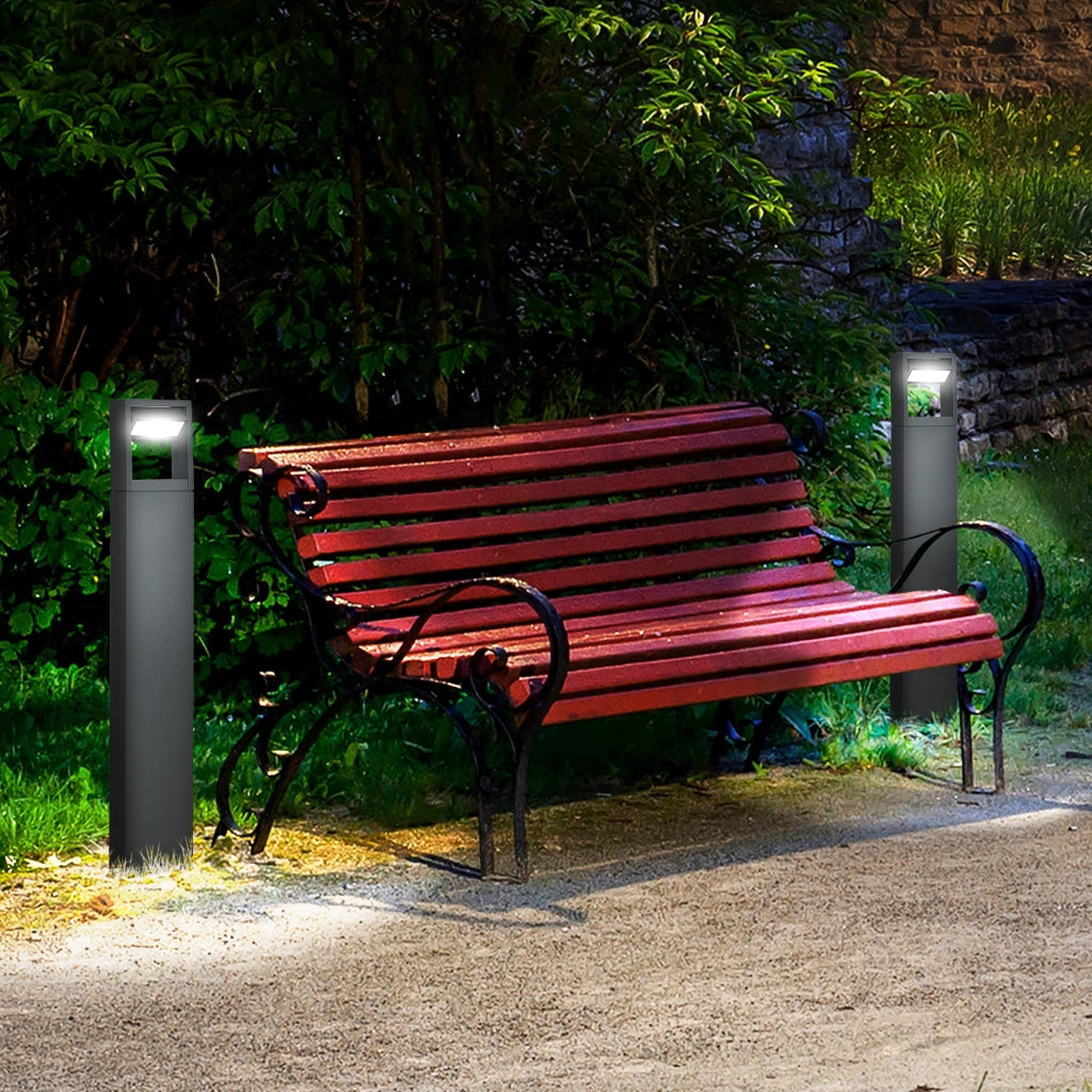 Lampada da giardino, luce per vialetti, luce da giardino con luce LED bianca calda, paletto luminoso con angolo di inclinazione regolabile,