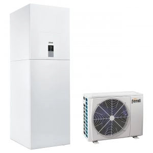 Pompa Di Calore Splittata Reversibile Aria-Acqua Inverter Ferroli OMNIA ST 3.2 16T Sistema con Integrazione Elettrica R-32 Trifase con Comando Incluso