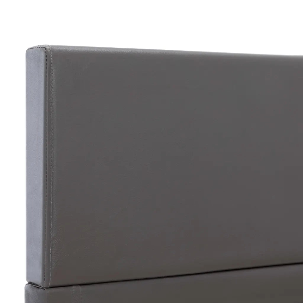 Letto singolo | Letto per adulti | Giroletto Grigio in Similpelle 90x200 cm