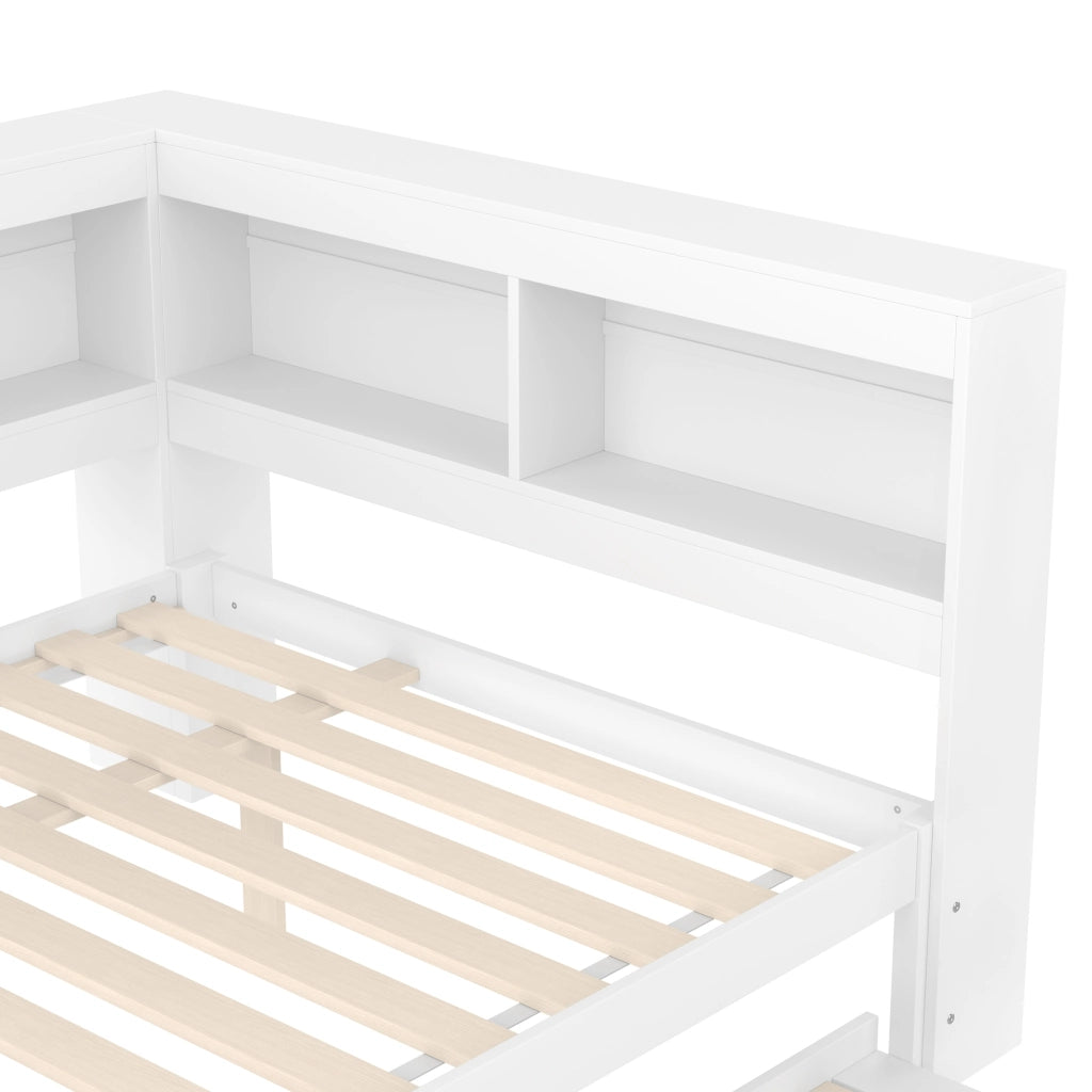 LETTO DIVANO estraibile 140x200 cm bianco con prese e 2 USB