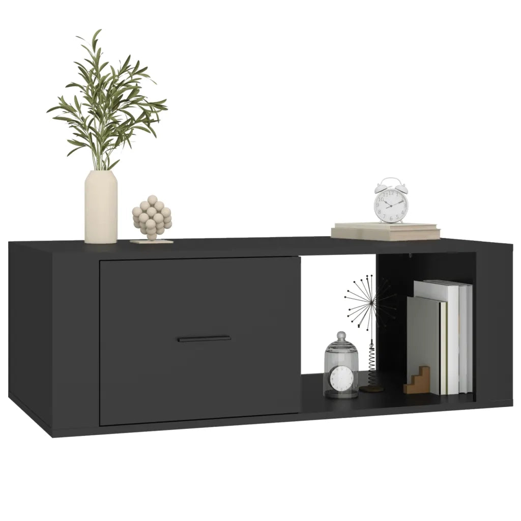 Tavolino da Salotto Nero 100x50,5x35 cm in Legno Multistrato 816537